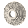 Drückerlochrosette aus Messing vernickelt, hochglanz poliert silber florales Muster