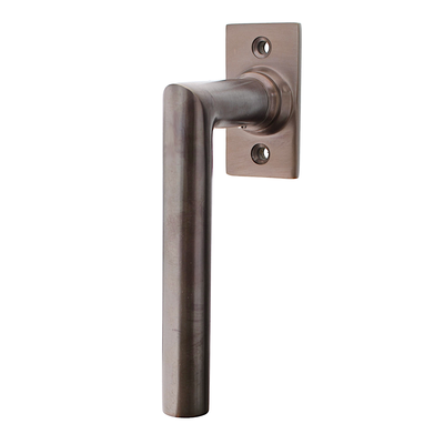 Fensterbeschlag aus Messing, Bauhaus Stil - typische Form | braun