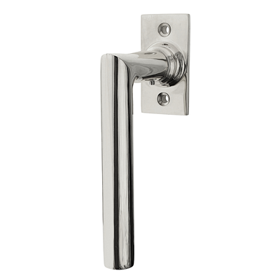 Messing Fensterbeschlag vernickelt, hochglanz poliert geometrische Form silber