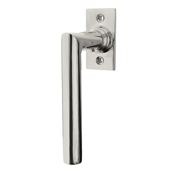 Messing Fensterbeschlag vernickelt, hochglanz poliert geometrische Form silber