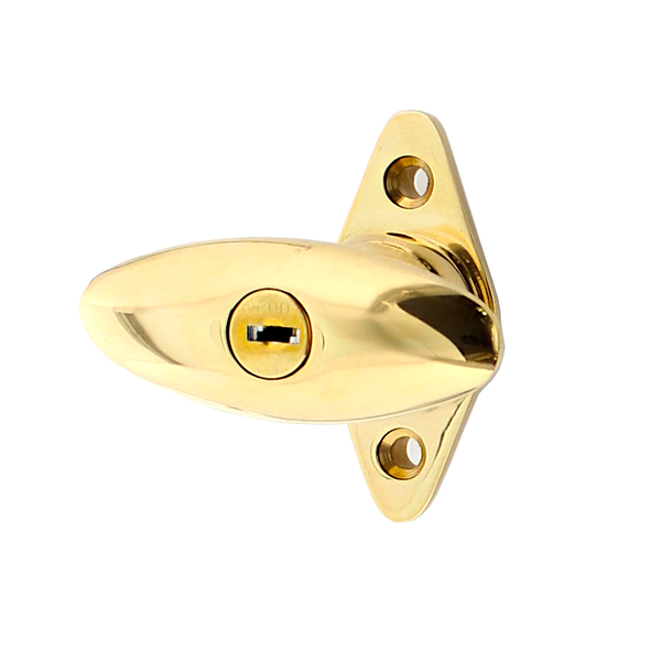 Fensterbeschlag aus Messing poliert, gold, elegantes Design..