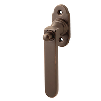 Fenstergriff mit Druckknopf - abschließbar - Messing antik Modell "Schmalenberg L - A"