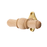 Fenstergriff aus Pinie mit Rosette in patiniertem Messing – Modell Westerberg P