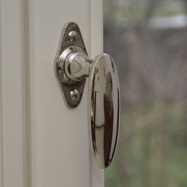 Ovaler Fenstergriff Chrom poliert