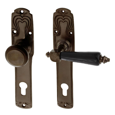 Haustürbeschlag aus Messing Jugendstil ergonomische Form mittelgroß,klein,mittelgroß