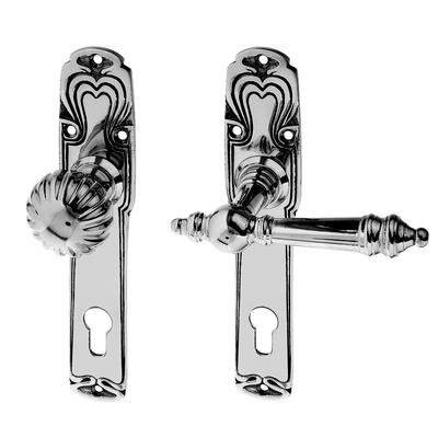 Jugendstil Haustürbeschlag ausMessing zeitloses Design mittelgroß,mittelgroß,mittelgroß
