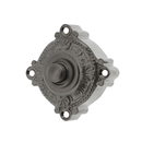 Gründerzeit Klingel Nickel matt gebürstet| Klingelplatte mit Klingelknopf| Antik Klingel NM9716 Aufputz