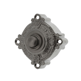 Gründerzeit Klingel Nickel matt gebürstet| Klingelplatte mit Klingelknopf| Antik Klingel NM9716 Aufputz