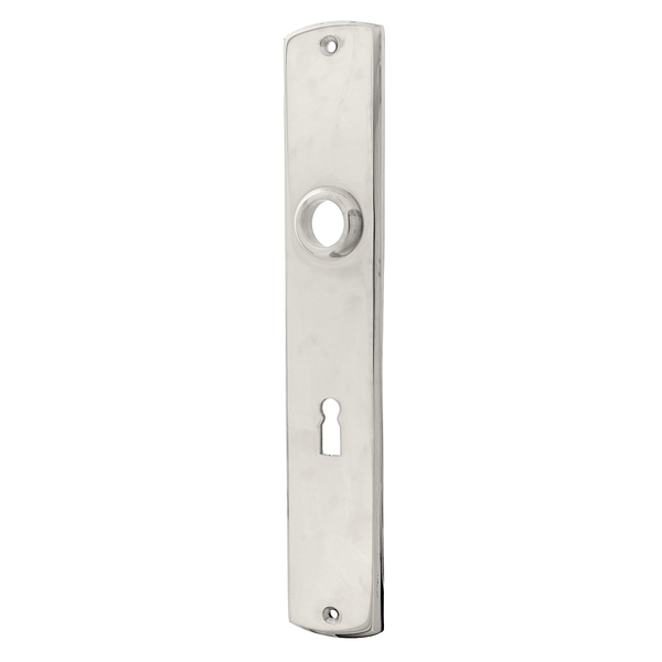 Jugendstil Langschild aus Messing - klassische Form - silber