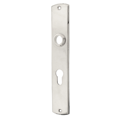 Langschild aus Messing vernickelt, hochglanz poliert silber typische Form
