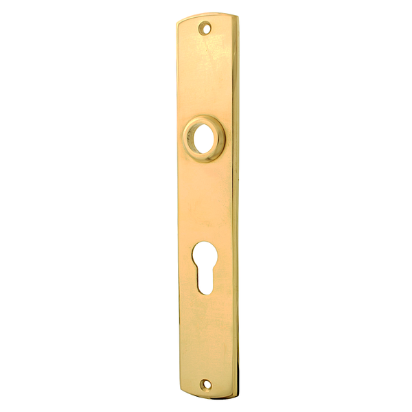 Jugendstil Langschild aus Messing - geometrische Form - matt gold
