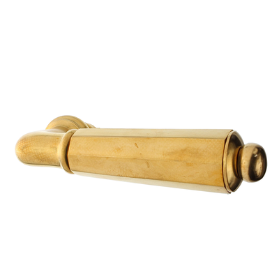 Türklinke aus Messing patiniert, matt gold, gradlinige Form