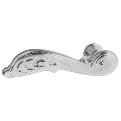 Türdrücker aus Messing Jugendstil geschwungene Form silber matt