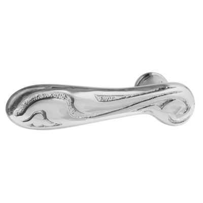 Messing Türdrücker vernickelt, hochglanz poliert in silber Jugendstil