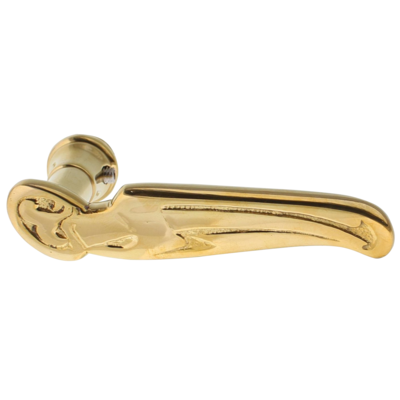 Jugendstil Türdrücker aus Messing ergonomische Form gold