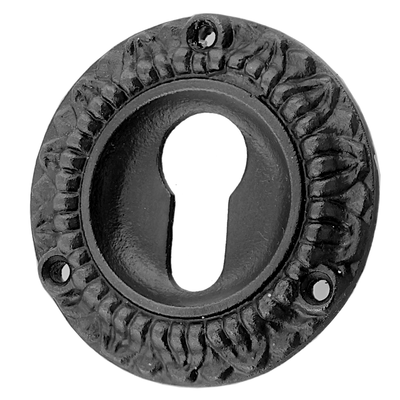 Zylinderrosette schwarz aus Gusseisen authentisch verziertes Muster