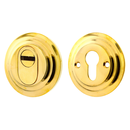 Messing Schlüssellochrosette poliert schlichtes Design gold