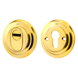 Messing Schlüssellochrosette poliert schlichtes Design gold