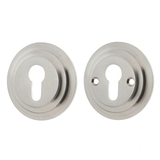 Zylinderrosette aus Messing - schlichtes Design - silber