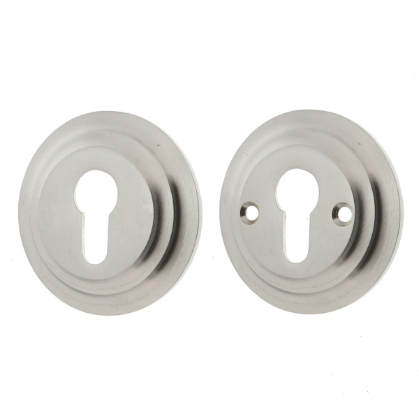 Zylinderrosette aus Messing - schlichtes Design - silber
