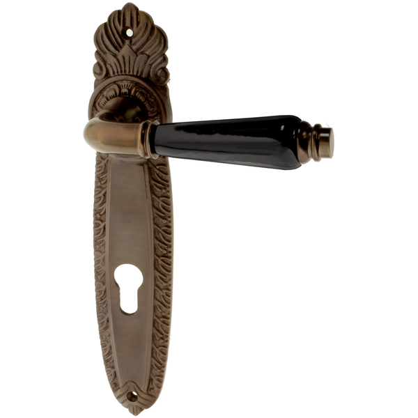 Wohnungstürgarnitur Gamrath in Messing, antik