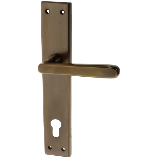 Wohnungstürgarnitur Leine in Messing, antik