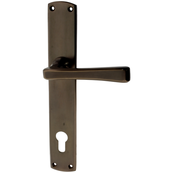 Türbeschlag braun aus Messing dunkel patiniert ergonomische Form