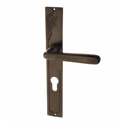 Türbeschlag braun aus Messing dunkel patiniert schlichtes Design
