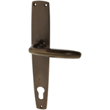 Wohnungstürbeschlag aus Messing - Jugendstil - markante Form | braun
