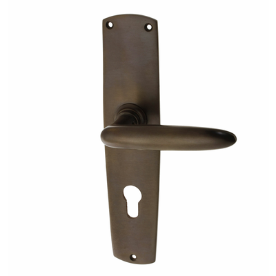 Wohnungstürbeschlag dunkel patiniert aus Messing braun elegantes Design