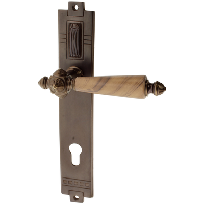 Wohnungstürgarnitur Alhard in Messing, antik