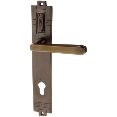 Wohnungstürgarnitur Uecker in Messing, antik
