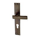 Wohnungstürbeschlag dunkel patiniert aus Messing braun schlichtes Design
