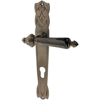 Wohnungstürgarnitur Hochkalter in Messing, antik