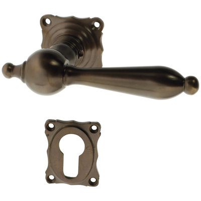 Türbeschlag braun aus Messing dunkel patiniert schlanke Form