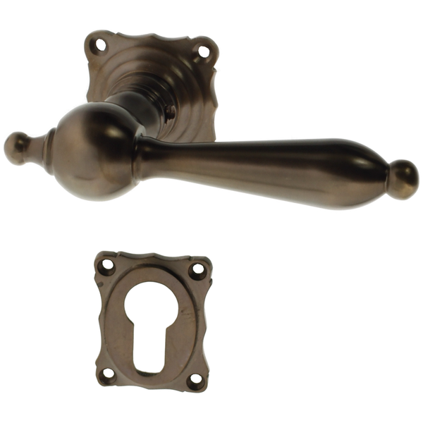 Türbeschlag braun aus Messing dunkel patiniert schlanke Form