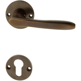 Türbeschlag aus Messing dunkel patiniert, braun, schlanke Form