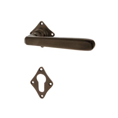 Wohnungstürbeschlag dunkel patiniert aus Messing braun elegantes Design