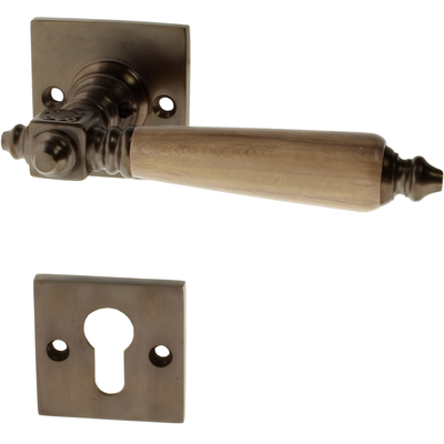 Bauhaus Stil Wohnungstürbeschlag aus Messing - konische Form - braun