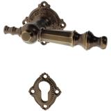 Türbeschlag aus Messing dunkel patiniert, braun, elegantes Design..