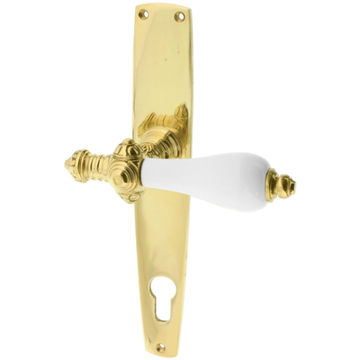 Wohnungstürbeschlag aus Messing - Jugendstil - rustikale Form | gold