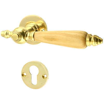 Messing Wohnungstürbeschlag poliert in gold - Bauhaus Stil