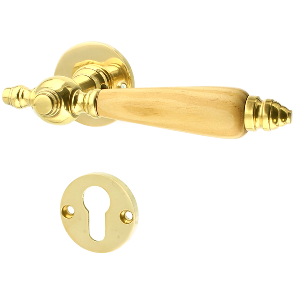 Messing Wohnungstürbeschlag poliert in gold - Bauhaus Stil