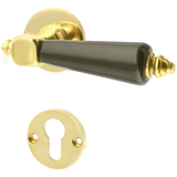 Bauhaus Stil Wohnungstürbeschlag aus Messing - elegantes Design - gold