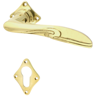 Türbeschlag Jugendstil aus Messing | fließende Linien, gold