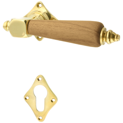 Wohnungstürbeschlag aus Messing poliert gold zeitloses Design