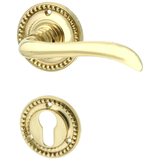 Wohnungstürbeschlag aus Messing poliert gold ergonomische Form