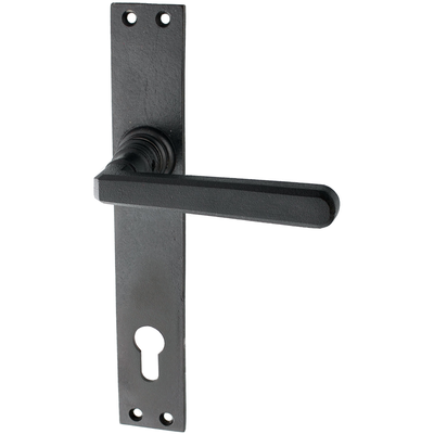 Türbeschlag aus Gusseisen schwarz, authentisch, gerade Form