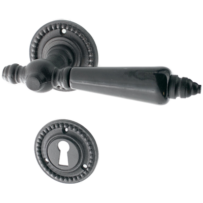 Türbeschlag authentisch aus Gusseisen schwarz ergonomische Form