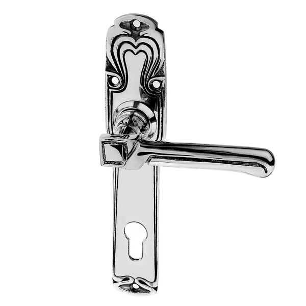 Türbeschlag Jugendstil aus Messing außergewöhnliche Form silber